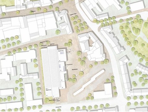 Bauplan des Siegergebäudes des Parkhauswettbewerbs