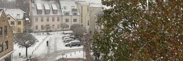 Der Rathausmarkt, der Dom und Autos sind mit Schnee bedeckt.